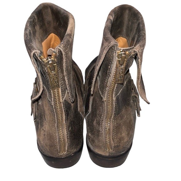 Kors Michael Kors Brown Leather Buckle Boots Booties size 9 - Picture 6 of 8